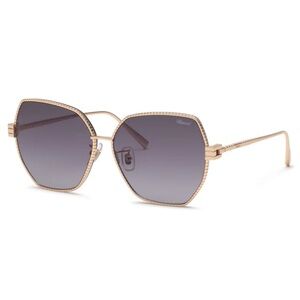 New! Chopard SCHL28M 0300 Ice Cube Gold Sunglasses, Authentic